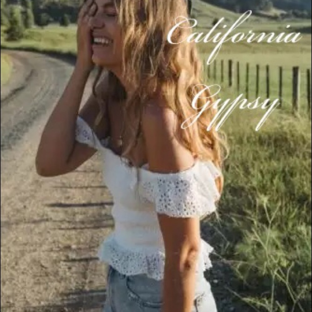 Gypsy summer festival bohemian eyelet topπ - Picture 4 of 8
